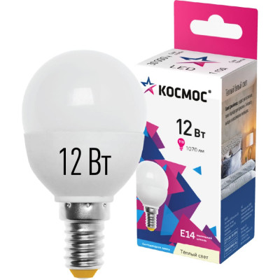 Светодиодная лампа КОСМОС LED GL LkeLED12wGL45E1430