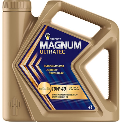 РОСНЕФТЬ Magnum Ultratec 10W-40 SN-CF моторное масло синт. кан. 4 л 40814942