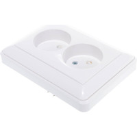 Двойная розетка с рамкой, белая Systeme Electric СП W59 RS16-254-18