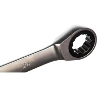 Трещоточный комбинированный ключ 24мм KING TONY 373124M