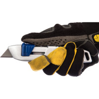 Безопасный технический нож, трапециевидные лезвия 19мм 3шт, металлический корпус КОБАЛЬТ 242-083