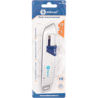 Безопасный технический нож, трапециевидные лезвия 19мм 3шт, металлический корпус КОБАЛЬТ 242-083