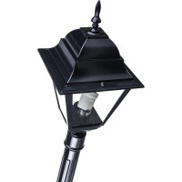 Садово-парковый светильник, столб 100W E27 230V, черный Feron 4210 11034