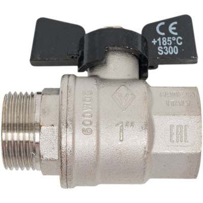 Шаровый кран Н/В Ду-25 /1" бабочка черная Bugatti OREGON 3070070