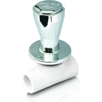 Вентильный кран под штукатурку Blue Ocean полипропиленовый, 32 хром PPRF/CSV-1(W)-32