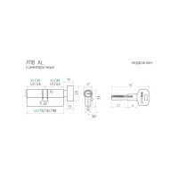 Цилиндровый механизм НОРА-М STD AL ЛПВ-70 35-35 золото 16559