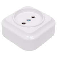 Розетка Bylectrica 1-местная ОУ, серия ВАРИАНТ, белый РА16-0101