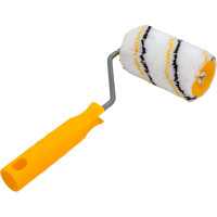 Малярный валик РемоКолор с рукояткой Микрофибра, ось 6мм, D40мм, 100мм, красная рукоятка, 04-2-610