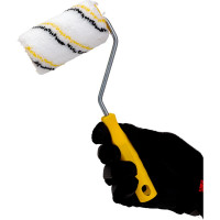 Малярный валик РемоКолор с рукояткой Микрофибра, ось 6мм, D40мм, 100мм, красная рукоятка, 04-2-610