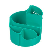 Настольный пластиковый набор Attache Оптима 14 предметов, бирюзовый, 6 отделений, вращающийся 1202378