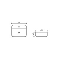 Накладной умывальник чаша Ceramicanova Element прямоугольная, 500х400х140 мм CN5015