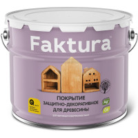 Биозащитное декоративное покрытие для дерева FAKTURA с ионами серебра и льняным маслом, тик, ведро 9 л 208453