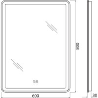 Зеркало со встроенным светильником BelBagno SPC-MAR-600-800-LED-TCH-WARM