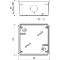 Распределительная коробка KOPOS 8101 KA для открытой проводки 90x90x50мм IP54 8101_KA