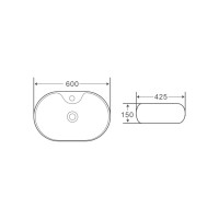 Керамическая накладная раковина BelBagno BB1151