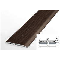 Порог прямой алюминиевый (60 мм; 0.9 м; декоративный; дуб мокко) Лука УТ000012524