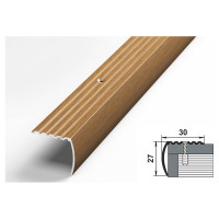 Порог угловой алюминиевый (30х27 мм; 0.9 м; декоративный; орех) Лука 00000002756