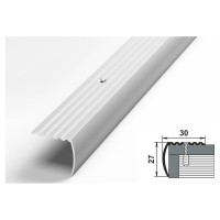 Порог угловой алюминиевый (30х27 мм; 0.9 м; анодированный; серебро) Лука 00000003251