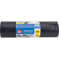 Мешки для мусора (220 л; 88х130 см; 30 мкм; 25 шт.; ПВД; черные; в рулоне) OfficeClean 243963/И