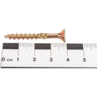 Саморез INFIX4.5х40, 500 шт., для дерева, с фрезой, потайной, желтый цинк, TX25 66092