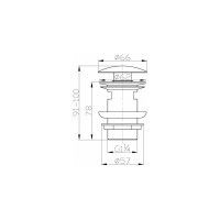 Донный клапан BELBAGNO с системой клик-клак, с переливом, золото BB-SAT-ORO