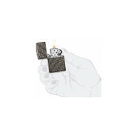 Зажигалка ZIPPO Armor с покрытием High Polish Black Ice, латунь/сталь, чёрная, 38x13x57 мм, 49173