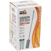 Швабра для пола Рыжий кот с насадкой из микрофибры и ведром Clean hands 310459