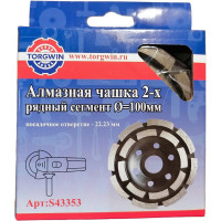 Чашка алмазная (100х22.2 мм; двухрядная) TORGWIN S43353
