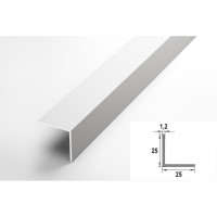 Декоративный угловой профиль ЛУКА алюминиевый, 25х25х1,2 мм, 2,7 м, 5 шт./уп. белый УТ000020818