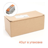 Строительно-монтажная клемма STEKKER для подключения фазных проводников 2 контактные группы, (1 ввод,1вывод на полюс) LD222-429 39501