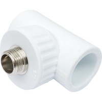 Переходной тройник VALFEX с наружной резьбой, 32x1/2"х32, белый 10128232