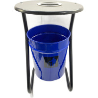 Металлическая уличная урна ПРОФМЕТСТИЛЬ синяя, с пепельницей 601