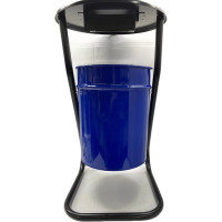 Металлическая уличная урна ПРОФМЕТСТИЛЬ синяя, с пепельницей 601