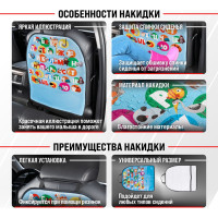 Защита спинки сиденья SKYWAY ПВХ Frontlit Алфавит 60х50 см S06101025