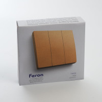 Беспроводной трехклавишный выключатель FERON TM83, 230V, 500W, золото 41727