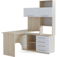 Компьютерный стол СОКОЛ правый дуб сонома/белый КСТ-14П КСТ14ПС5б6