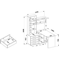 Компьютерный стол СОКОЛ правый дуб сонома/белый КСТ-14П КСТ14ПС5б6