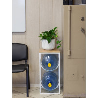 Подставка для 2 бутылок GreenWeen со столиком для кулера, из дерева, белая GW-2BCOOLER-W-W