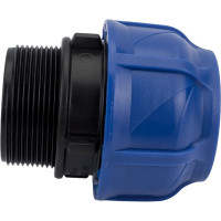 Компрессионная соединительная муфта VALFEX ПНД, с наружной резьбой, 50x2" 121001150200