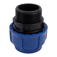 Компрессионная соединительная муфта VALFEX ПНД, с наружной резьбой, 50x2" 121001150200