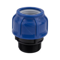 Компрессионная соединительная муфта VALFEX ПНД, с наружной резьбой, 50x2" 121001150200