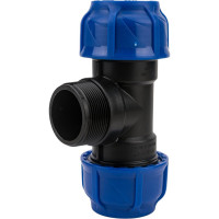 Компрессионный переходной тройник VALFEX ПНД, с наружной резьбой, 50-2"-50 1210025020050