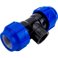 Компрессионный переходной тройник VALFEX ПНД, с внутренней резьбой, 32-3/4"-32 1210013203432