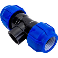 Компрессионный переходной тройник VALFEX ПНД, с внутренней резьбой, 32-3/4"-32 1210013203432