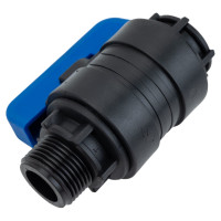 Компрессионный шаровой кран VALFEX ПНД НР/ВН резьба разборный 1"-3/4"Ду20 1210020100034