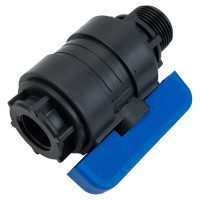 Компрессионный шаровой кран VALFEX ПНД НР/ВН резьба разборный 1"-3/4"Ду20 1210020100034