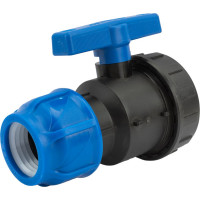 Шаровой кран VALFEX ПНД компрессионный цанга - внутренняя резьба, разборный 40x1" 1210012540100