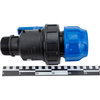 Шаровой кран VALFEX ПНД компрессионный цанга - наружная резьба, разборный 63x2" 1210012663200