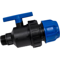 Шаровой кран VALFEX ПНД компрессионный цанга - наружная резьба, разборный 63x1 1/2" 1210012663112