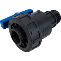 Компрессионный шаровой кран VALFEX ПНД НР/ВН резьба разборный 1 1/4"-1"Ду33 1210012114100